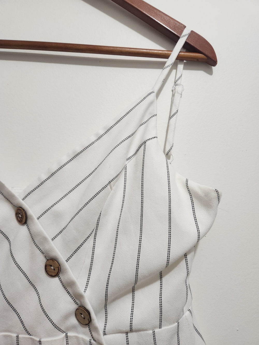 Ardene White Striped Button-Front Midi Dress - Picture 4 of 10